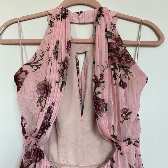 Marchesa Notte Bridesmaids Blush Floral Halter Gown - Picture 12 of 15